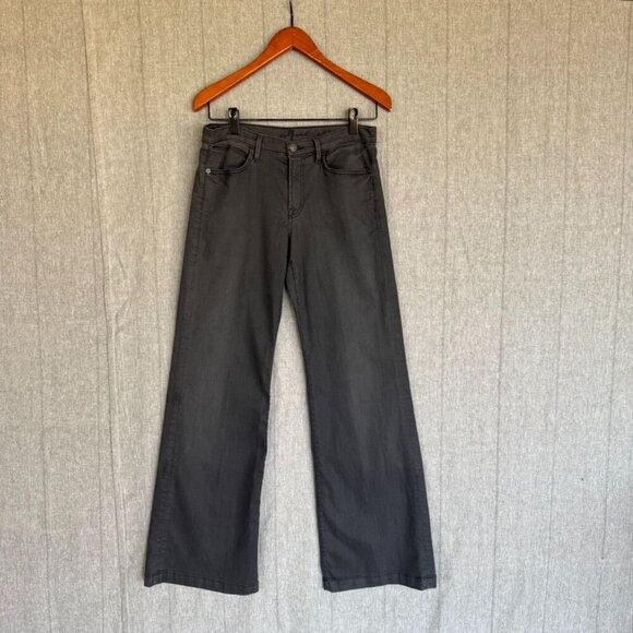 VIntage 7 For All Mankind The Trouser Dark Grey Stretch Low Rise Wide Leg Jeans - Picture 1 of 15